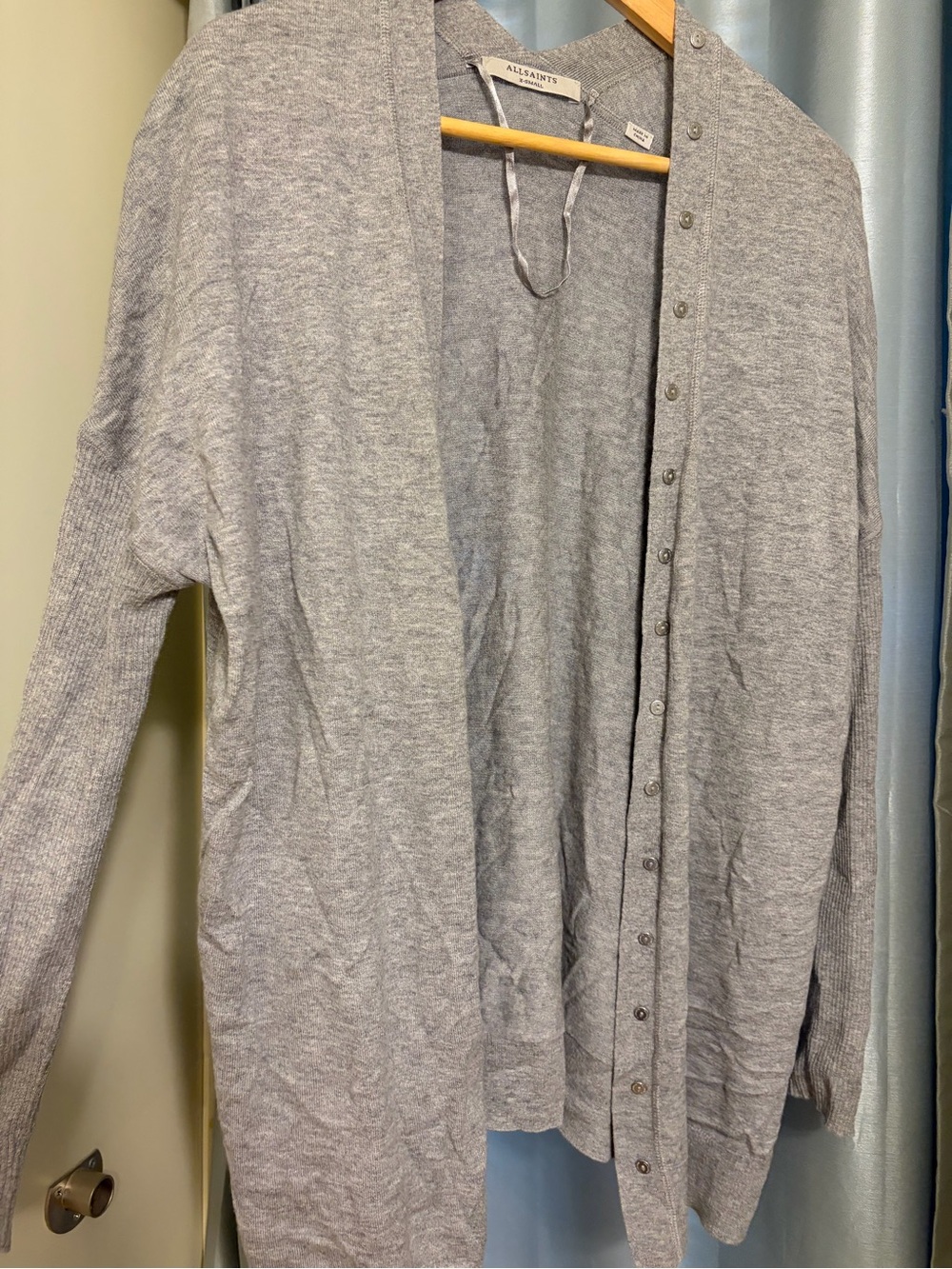 All Saints Women’s Grey Button sweater